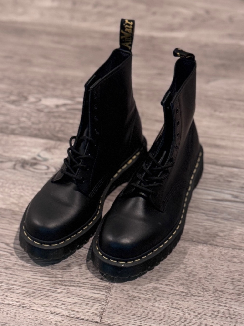 Dr. Martens 1460 Bex Black Smooth Leather Platform Boots Men’s 12